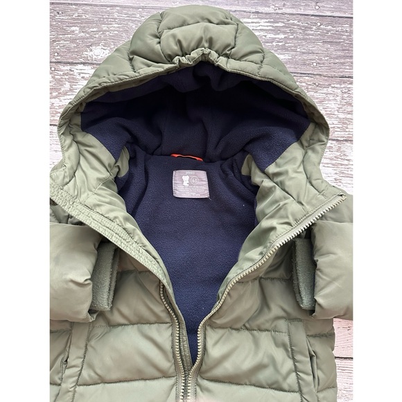 Primary Green Puffer Jacket with Hood - Picture 2 of 3
